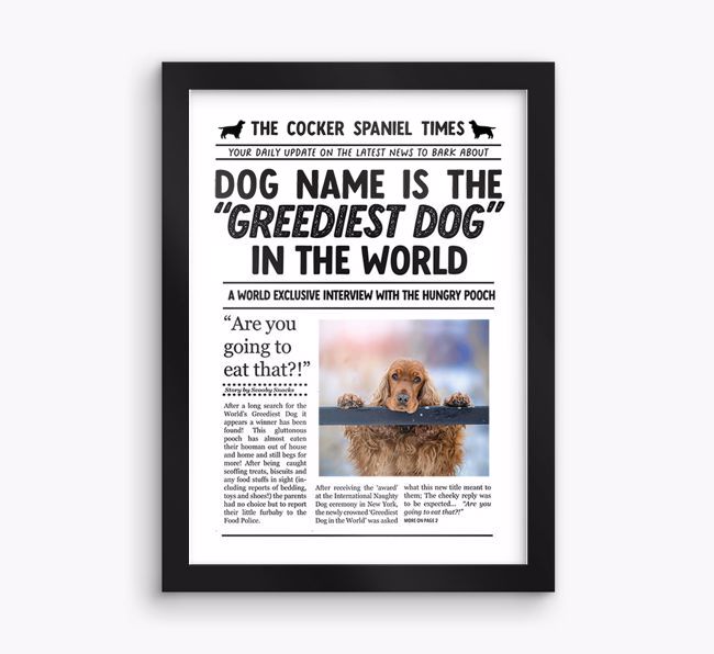 Newspaper Print: Personalised {breedFullName} Framed Print